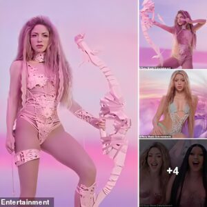 Shakira sizzles in a daring cut-out bodysuit in new music video “Punteria” alongside Cardi B