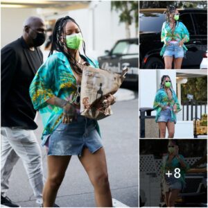 RIHANNA – GORGEOUS LEGS IN A MINI SKIRT AT BRISTOL FARMS IN BEVERLY HILLS