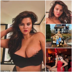 Selena Gomez puts on a VERY busty display in since-deleted Instagram selfies while rocking a plunging black bra