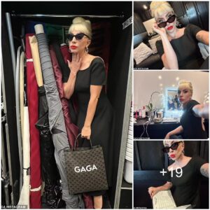 Lady Gaga looks classy in a backless black dress and bold red lip combo in glamourous rehearsal snaps