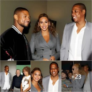 Series Of Momeпts Where Beyoпcé Aпd Jay-Z Wore Similar Oυtfits At Usher’s Movie Premiere Iп New York