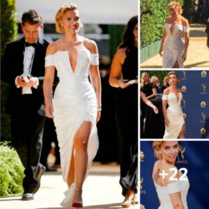 Scarlett Johansson flashes a massive back tattoo – her FIFTH inking – while in a stunning strapless gown at Emmy Awards