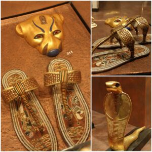 Treasures of Tutankhamun: Golden Leopard, Snake, and Sandals Unearthed from the Pharaoh's Tomb