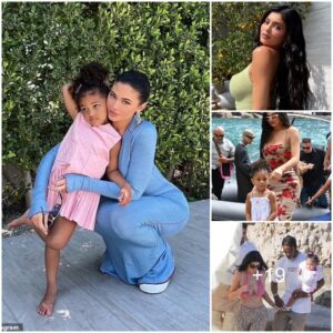 Kylie Jenner embraces daughter Stormi during Easter egg hunt at her momager Kris Jenner's $12M Palm Springs mansion