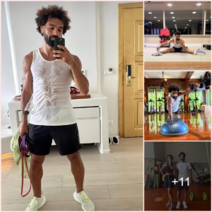 LORD OF FITNESS: Liverpool star Mo Salah works hard in the gym during his holiday