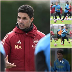 GLORY DAY: The remaining Arsenal players who are not on national duty are enthusiastically and diligently training ahead of the big match against Manchester City at Sobha Realty Training Center