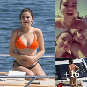 Selena Gomez poses in a bikini on yacht day with pals