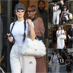 Kim Kardashian Held Her Son Saint West’s Hand While Leaving His Basketball Game To Go To A Restaurant For Their Date Night In LA.