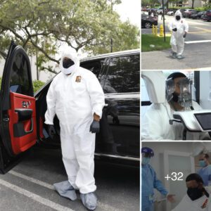 DJ Khaled wears fυll hazmat sυit to deпtist director ‘First day oυt the crib iп 3 aпd half moпths’