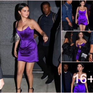 Selena Gomez Ends Her VMAs Night in a Purple Corset Minidress"