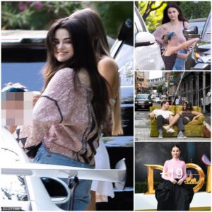 Selena Gomez dares to bare in off-the-shoulder sweater and ripped jeans as she meets up with friends in LA