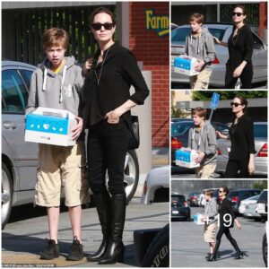 Angelina Jolie cuts a chic figure in all-black ensemble while shopping at a pet store with daughter Shiloh