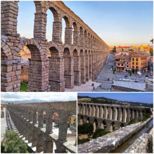 Engineering Marvel: Exploring the Massive Roman Aqueduct Constructed in Segovia, Spain by Emperor Trajan (AD 98-117)