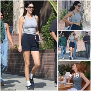 Kendall Jenner is ab fab as she shows off taut midriff during Beverly Hills outing with group of pals