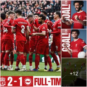 Luis Diaz and Mohamed Salah strike as Liverpool come from behind to beat Brighton at Anfield