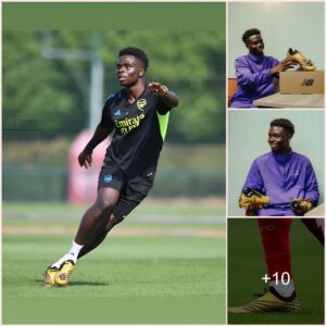 GOLDEN GIFT: Bukayo Saka gets a SPECIAL boots from New Balance as Arsenal starboy was named Young Player of the Year