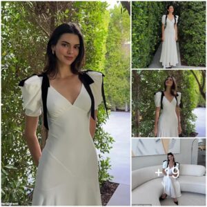 Kendall Jenner is a vision in plunging white gown as she shares stunning snaps from her Easter celebration: 'Dress of my dreams'