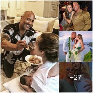 The Rock's 'Giant' Stature Sparks Social Media Frenzy as He Kneels to Feed His Wife