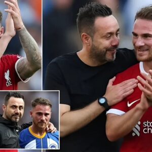 Brighton manager Roberto De Zerbi shows a touch of class as he encourages a standing ovation from fans for Liverpool star and former Seagull Alexis Mac Allister