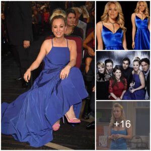 KALEY CUOCO LOOKS STUNNING AT THE CHOICE AWARDS IN A BLUE DRESS