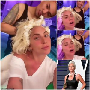 Lady Gaga puts on an animated display singing show tunes as she gets her blonde roots touched up - after revealing latest single which will feature on Top Gun soundtrack