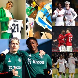 DOUBLE WONDERKID: Young talents Man Utd Garnacho and Kobbie Mainoo exchanged national team shirts after the international break, showing admirable brotherly love