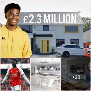 Exploring Arsenal star Bukayo Saka’s opulent Mansion: A £2.3 million residence boasting 6 bedrooms, a swimming pool, and a mini football field