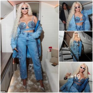 Beyonce wows in busty bejeweled bra top with her platinum locks as she poses in private jet in a set of sultry snaps