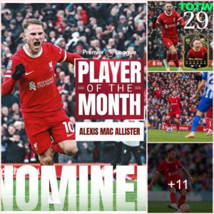 Alexis Mac Allister has been shortlisted for the March Premier League Player of the Month award 👏