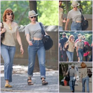 Scarlett Johansson's Chic Street Style Featuring Denim Ensemble in New York