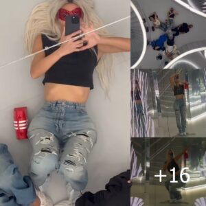 Kim Kardashian showcases her toned abs in a cropped top and ripped jeans as she enjoys exploring an art exhibition… shortly after receiving highest honor at Baby2Baby Gala