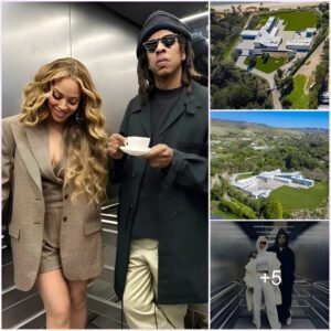 Billionaire power couple JAY-Z and Beyoncé photographed in the elevator of their $2 billion, 30,000-square-foot Malibu mansion. Who could possibly be richer than them?”