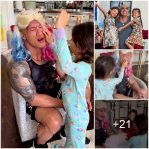 Dwayne Johnson's Festive Holiday Makeover by His Two Young Daughters: 'Dwanta Needs a Tutu