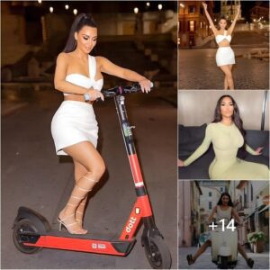 Kim Kardashian Shows Off Her Scooter Skills In High Heels And A White Leather Skirt At The Spanish Steps In Rome