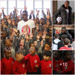 Man Utd star Aaron Wan-Bissaka surprised pupils at his old primary school by visiting them at a school reunion👌