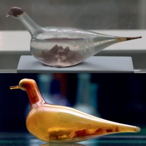 Beauty Encased: Roman Glass Unguentarium in Dove Form Holds the Fragrant Remains of Balsam