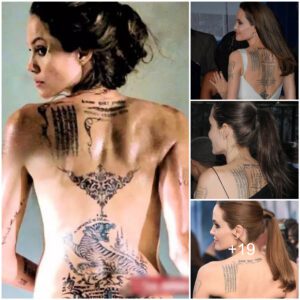 "Hollywood star who adopted a Vietnamese child" shows off her bare back covered in tattoos