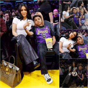 Sweet Photo Series Of Kim Kardashian Carrying A $500k Branded Bag To Bring Her Son Saint West To The Nba Match At Los Angeles Lakers Game