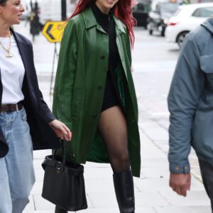 Dua Lipa Goes Pantsless in a Green Jacket