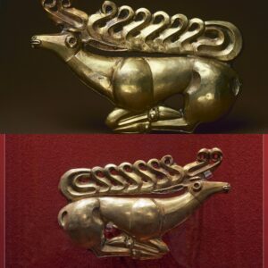 Shining Relic: Discovering the Resplendent Golden Deer of Eurasia Shield Ornament in Kostromskaya, Russia's Ancient Burial Ground