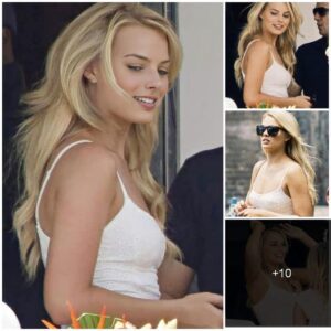 Margot Robbie presenting dazzling looks in white top