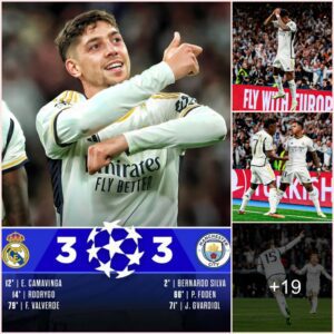 🏁 Real Madrid C.F. 3-3 Manchester City ⚽ 2’ Bernardo Silva ⚽ 12’ Rúben Dias (og) ⚽️ 14’ Rodrygo Goes ⚽️ 66’ Foden ⚽️ 71’ Gvardiol ⚽️ 79’ Fede Valverde #UCL