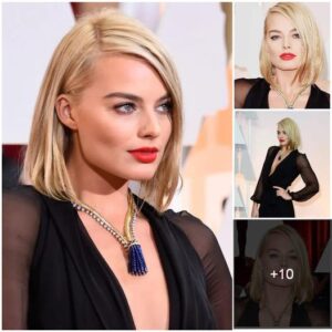 Margot Robbie presenting elegant looks in black outfit