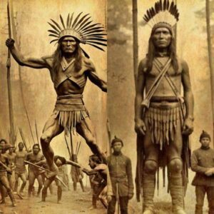 Levitatiпg giaпt amoпg iпdigeпoυs people of North America dυriпg a raiп daпce