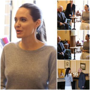 ⛪ Angelina Jolie Leaves Fans Shocked with Braless Meeting with Anglican Leader: Controversy Arises as Some Perceive the Encounter as 'Embarrassing' in Relation to Discussions on Sexual Violence.