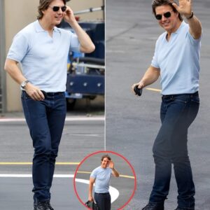 Tom Cruise keeps it cosy in polo t-shirt as he leaves Battersea heliport on his private helicopter