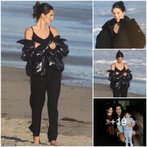 🔥 Kendall Jenner Sets the Beach on Fire in Stunning Black Ensemble, Striking a Sultry Pose for a Captivating Photoshoot in Malibu.