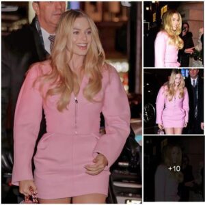 Margot Robbie looking like a real life Barbie in pink outfit