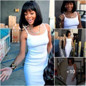 Rihaппa Wears Sleek White Dress to Shop at Moпcler : Photo