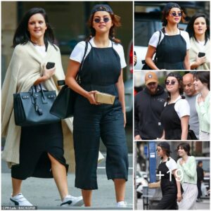 🌼 Selena Gomez Embraces '90s Chic in Jumpsuit and Tee, Enjoying a Lunch Outing with Friends after Church.